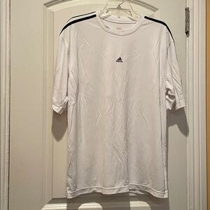 Adidas Climalite White Short Sleeve  Crew Neck Breathable Athletic Shirt